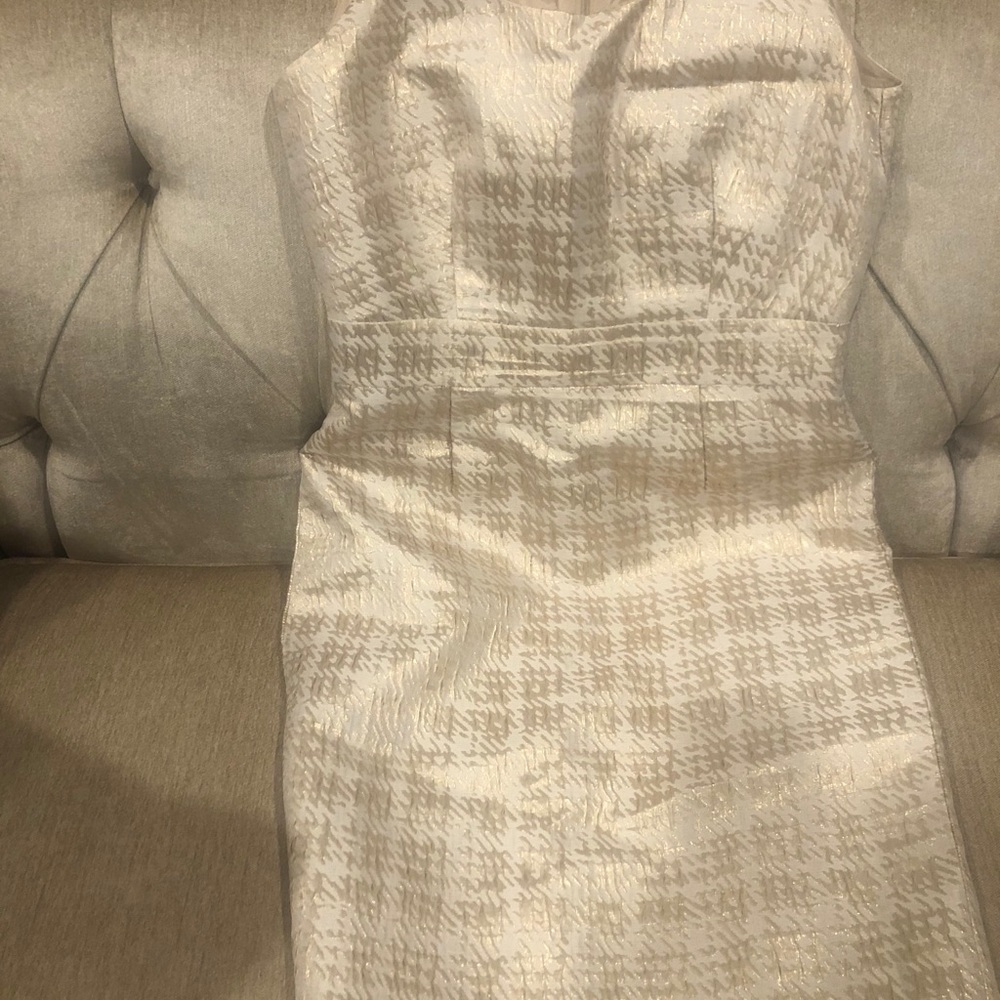 Off white with gold color dress